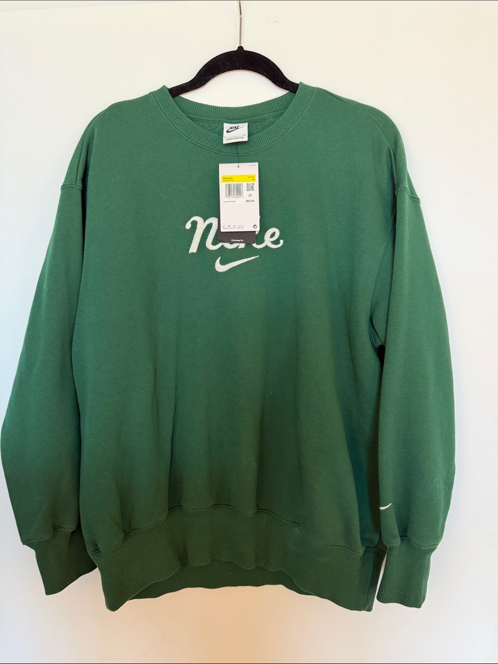Nike Forest Green Crewneck Sweatshirt with White Script Logo